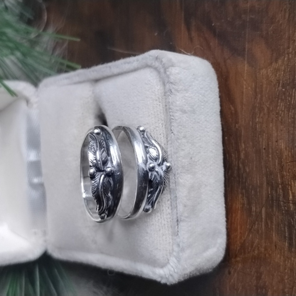 Hand Crafted Silver Leaf Ring - image 4